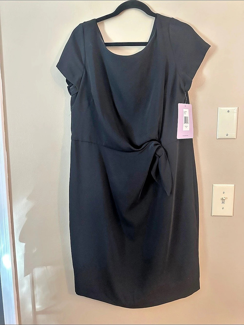 Black Faux Tie-Waist Dress